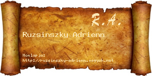 Ruzsinszky Adrienn névjegykártya