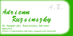 adrienn ruzsinszky business card